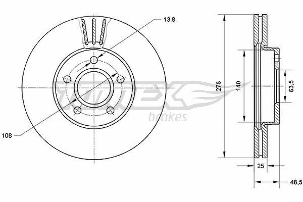 Brzdový kotúč TOMEX Brakes